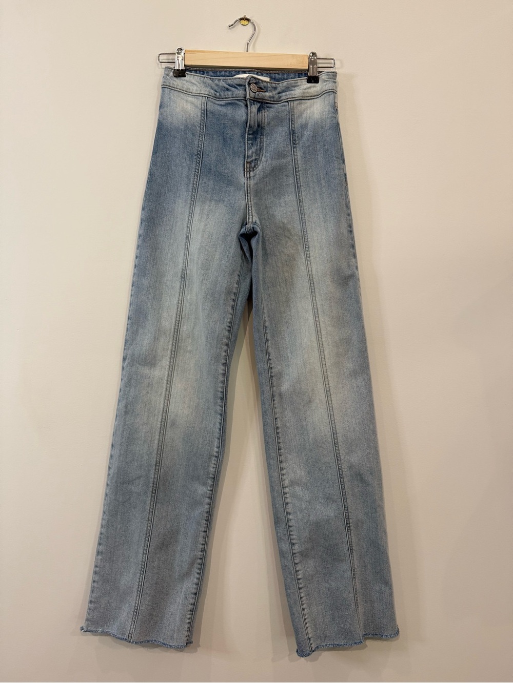 willow & root Ultra High-Rise Wide Leg Jeans with Center Seam Detail - Size 24